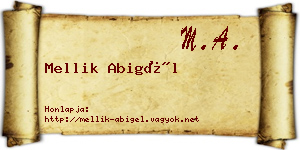 Mellik Abigél névjegykártya